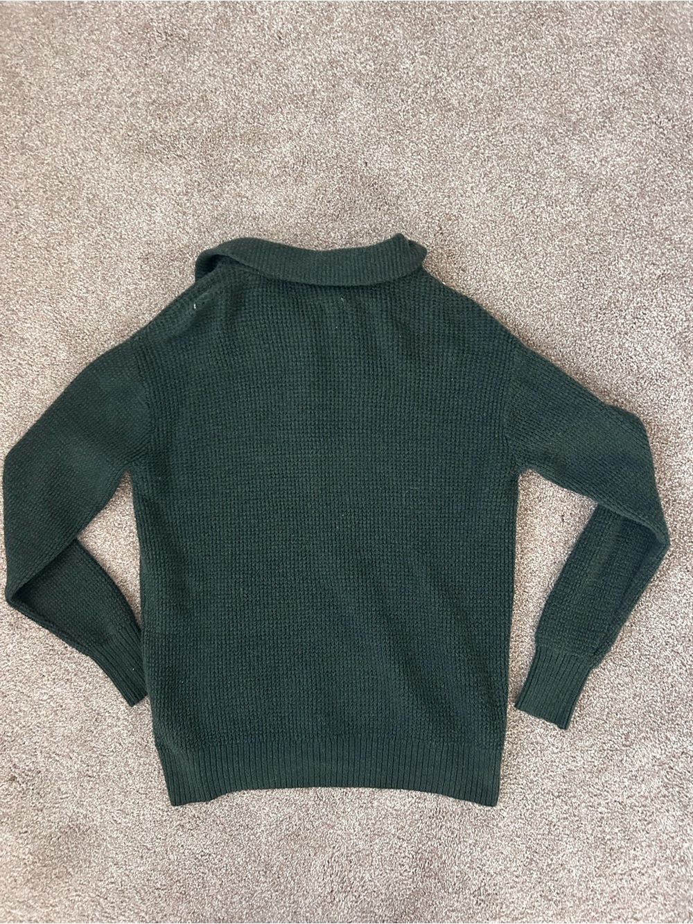aerie Dark Green Ribbed Button Sweater - Picture 7 of 7